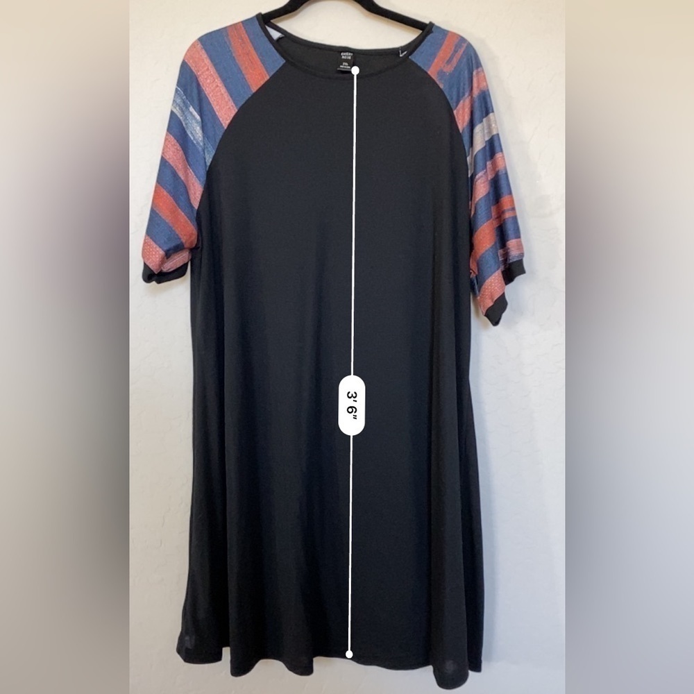 EMERY ROSE Plus Striped Print Tunic Dress Size 2X - Picture 7 of 7